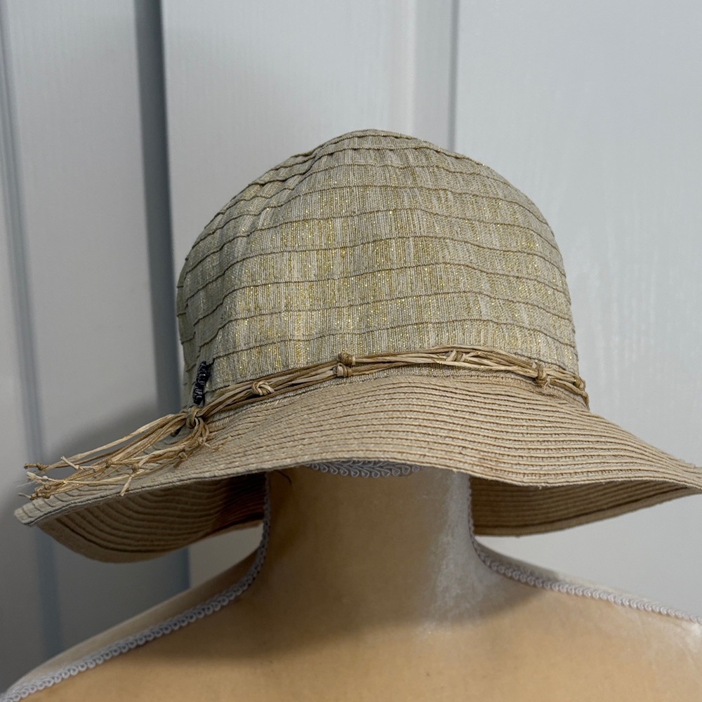 Tommy Bahama Beige Sun Hat with Ribbon Detail